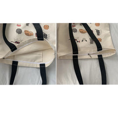 Japanese Cartoon Canvas Tote Bag Eco Reusable Shopper Shoulder Bag