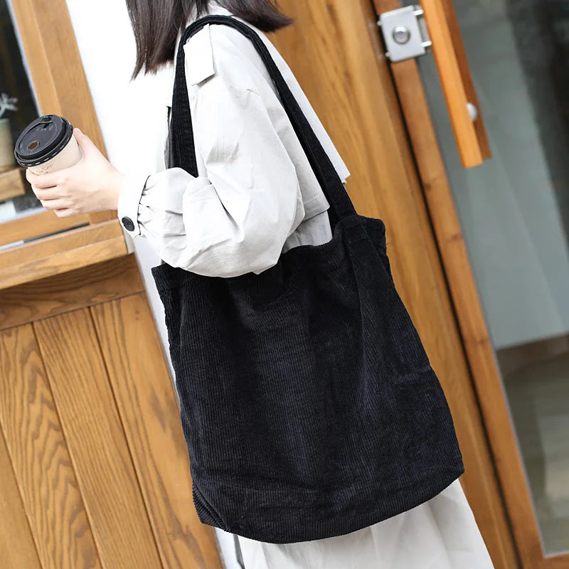 Large Canvas Women's Shoulder Shopper Bag Cotton Cloth Tote Bags for Women