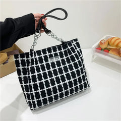 Plaid Commuter Tote Bag Women Shoulder Bag Ladies Hand Bags