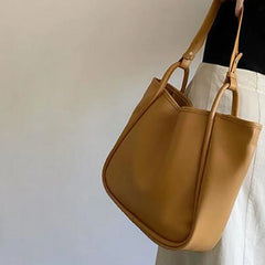 Large Capacity Bucket Shoulder Bag for Women Soft Leather Armpit Bag