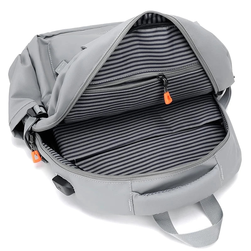 Large Capacity Business Backpack Men's Solid Laptop Bag