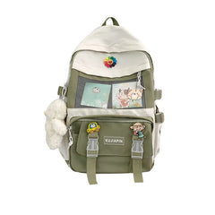 Large Capacity Canvas Schoolbag Girl Laptop Backpack