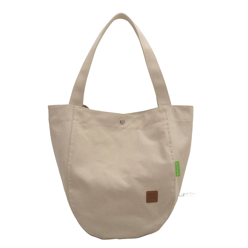 Canvas Shoulder Bag for Women Solid Soft Travel Bag