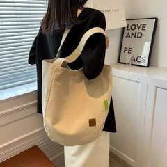 Canvas Shoulder Bag for Women Solid Soft Travel Bag