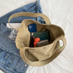 Canvas Shoulder Bag for Women Solid Soft Travel Bag