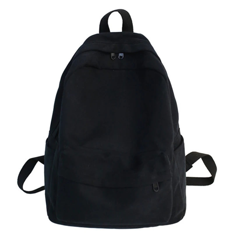 Large Capacity Canvas Women Backpack Solid College Bagpack For Girls