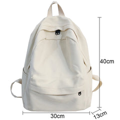 Large Capacity Canvas Women Backpack Solid College Bagpack For Girls