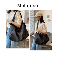 Large Canvas Women Tote Bag Solid Shoulder Bag Female Casual Travel Handbag