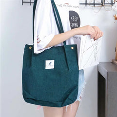 Large Corduroy Bag Women Casual Shoulder Bucket Bag