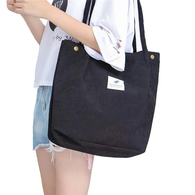 Large Corduroy Bag Women Casual Shoulder Bucket Bag