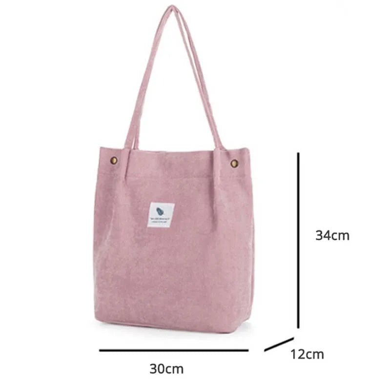 Large Corduroy Bag Women Casual Shoulder Bucket Bag