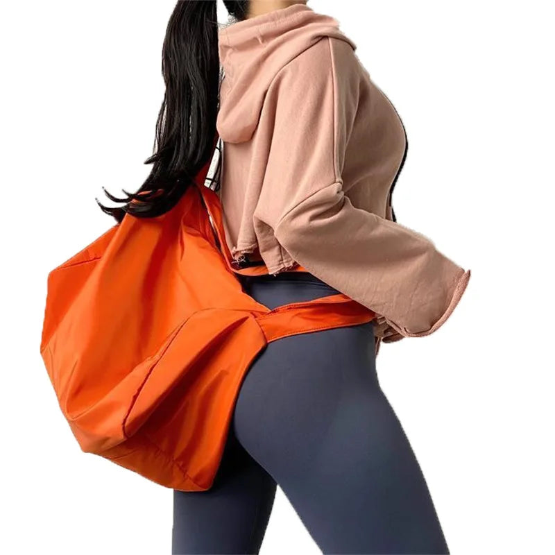 Large Capacity Exercise Crossbody Bags Soft Nylon Solid Multifunction Travel Bag