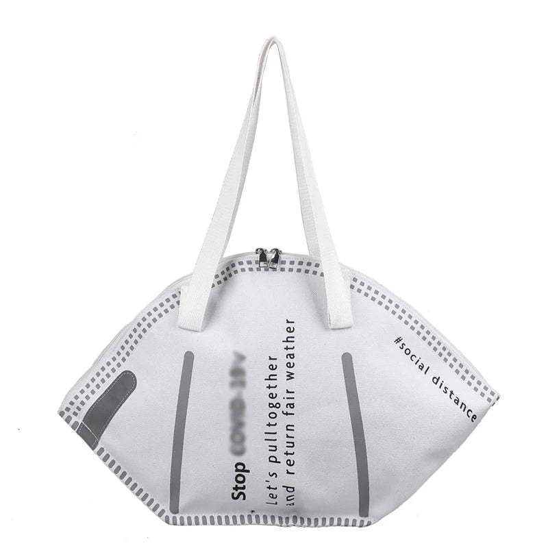 Casual Canvas Tote Bag Large Capacity Mask Shoulder Bags