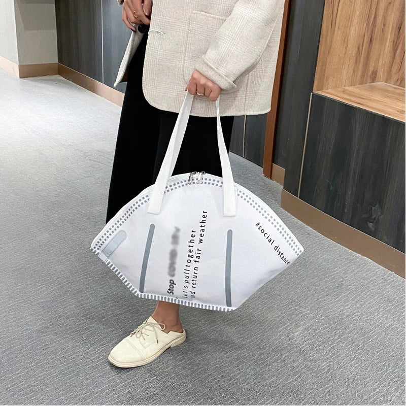 Casual Canvas Tote Bag Large Capacity Mask Shoulder Bags