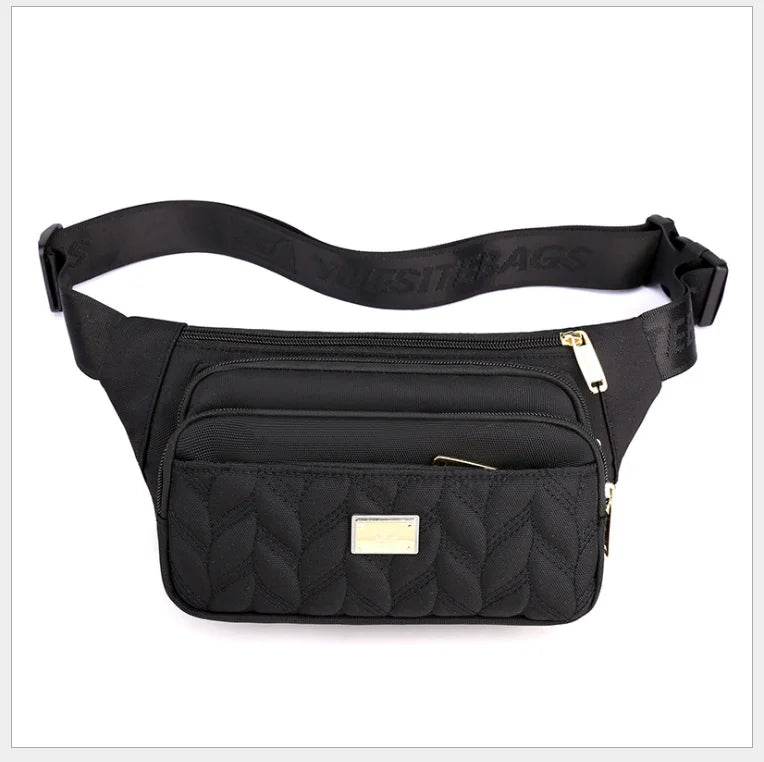 Large Capacity Sports Nylon Waist Bag Chest Crossbody Handbag