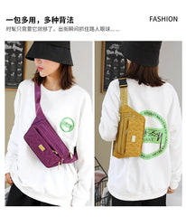 Large Capacity Sports Nylon Waist Bag Chest Crossbody Handbag
