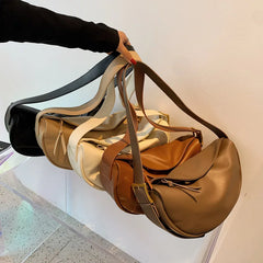 Large Capacity Crossbody Bags for Women Retro Solid Handbags Soft Pu Leather Sho