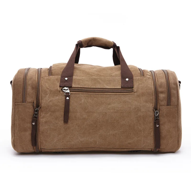 Men Canvas Travel Duffle Bags Large Capacity Weekend Bag
