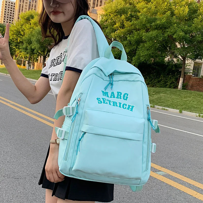 Large Capacity Nylon Women Backpack Ladies Casual Bookbag Mochila