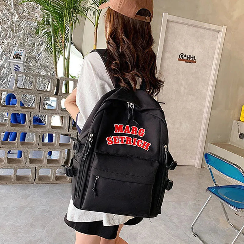 Large Capacity Nylon Women Backpack Ladies Casual Bookbag Mochila