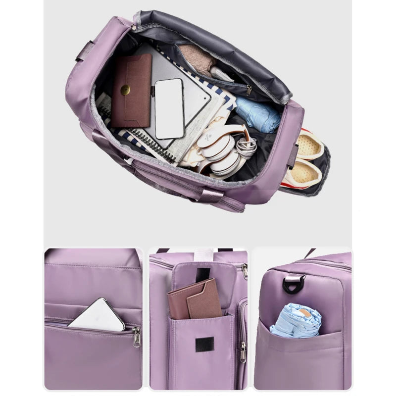 Large Capacity Waterproof Travel Bag Gym Handbag Women Yoga Shoulder Bag