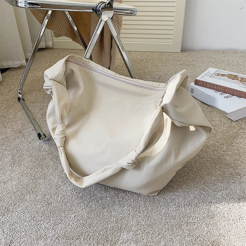 Waterproof Nylon Shoulder Bag Large Capacity Minimalist Style