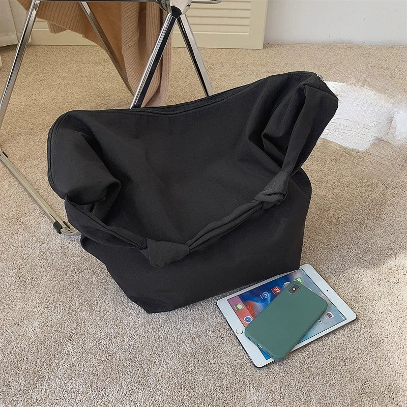 Waterproof Nylon Shoulder Bag Large Capacity Minimalist Style