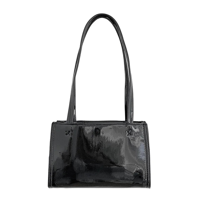Large Capacity Patent Leather Shoulder Bag for Women