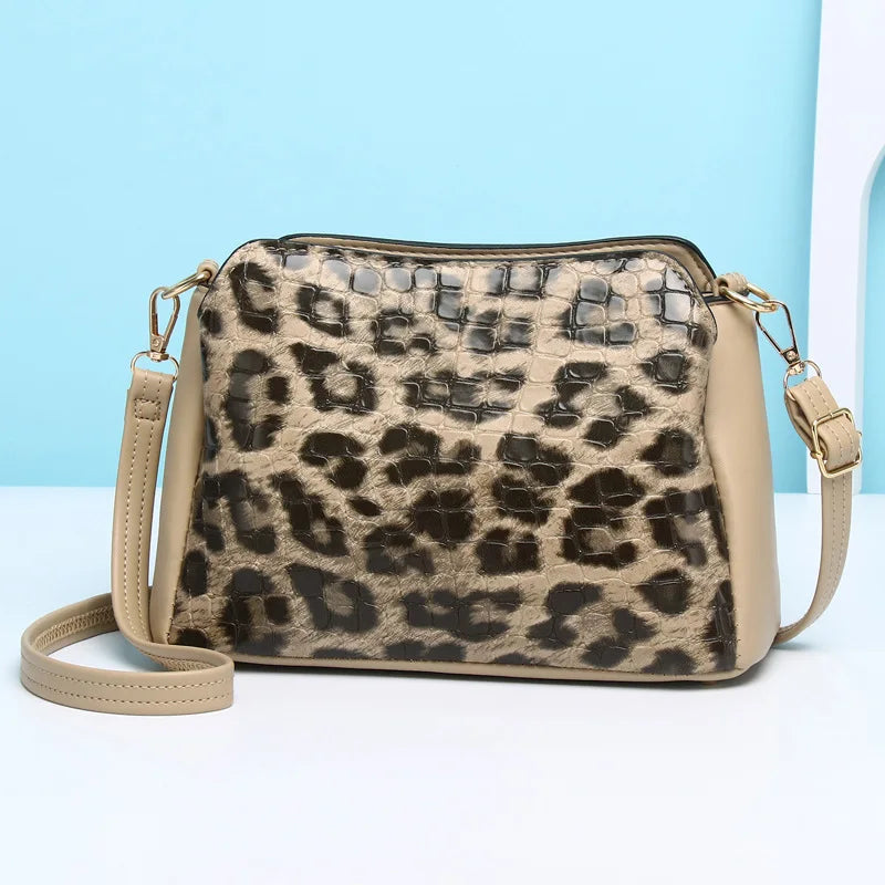 Stone Pattern PU Leather Messenger Bag Retro Shoulder Briefcase