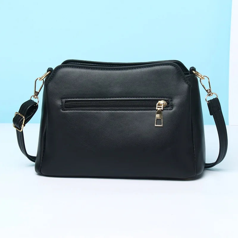 Stone Pattern PU Leather Messenger Bag Retro Shoulder Briefcase