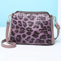 Stone Pattern PU Leather Messenger Bag Retro Shoulder Briefcase