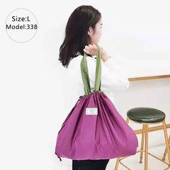 Large Capacity Reusable Foldable Shopping Bag Drawstring Grocery Bag
