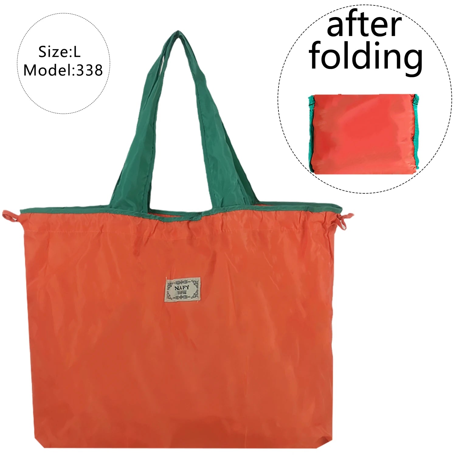 Large Capacity Reusable Foldable Shopping Bag Drawstring Grocery Bag