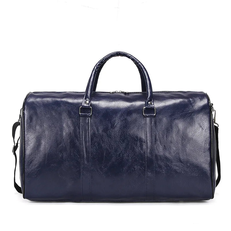 Large Capacity Travel Bag Soft PU Leather Duffel Handbag