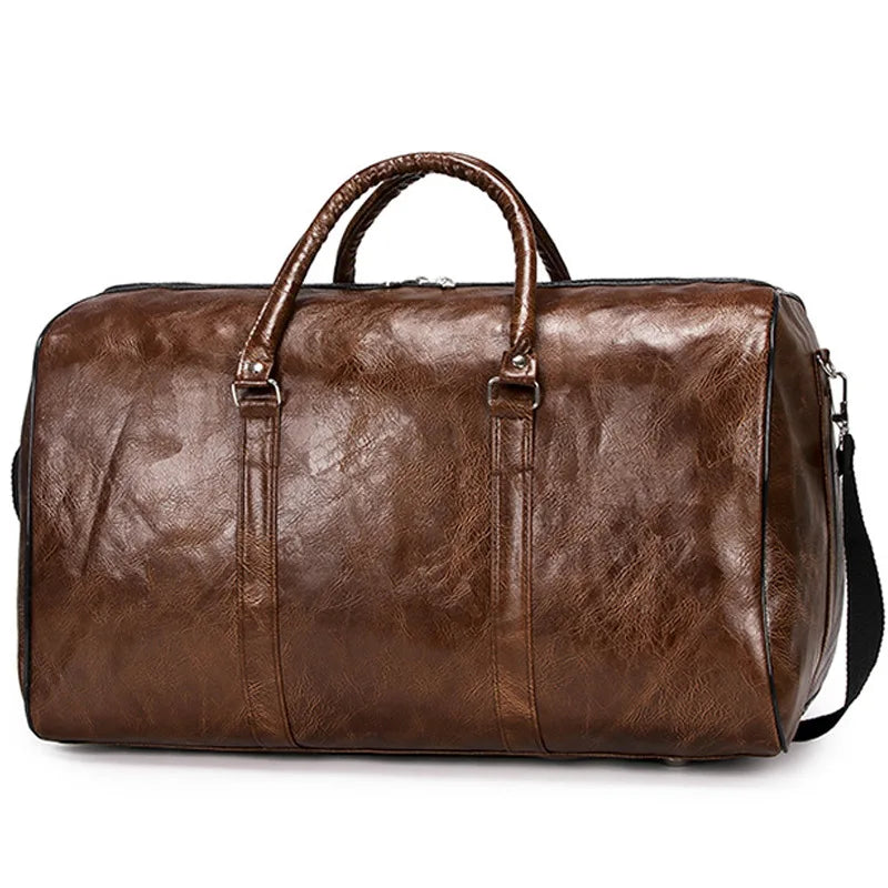 Large Capacity Travel Bag Soft PU Leather Duffel Bag