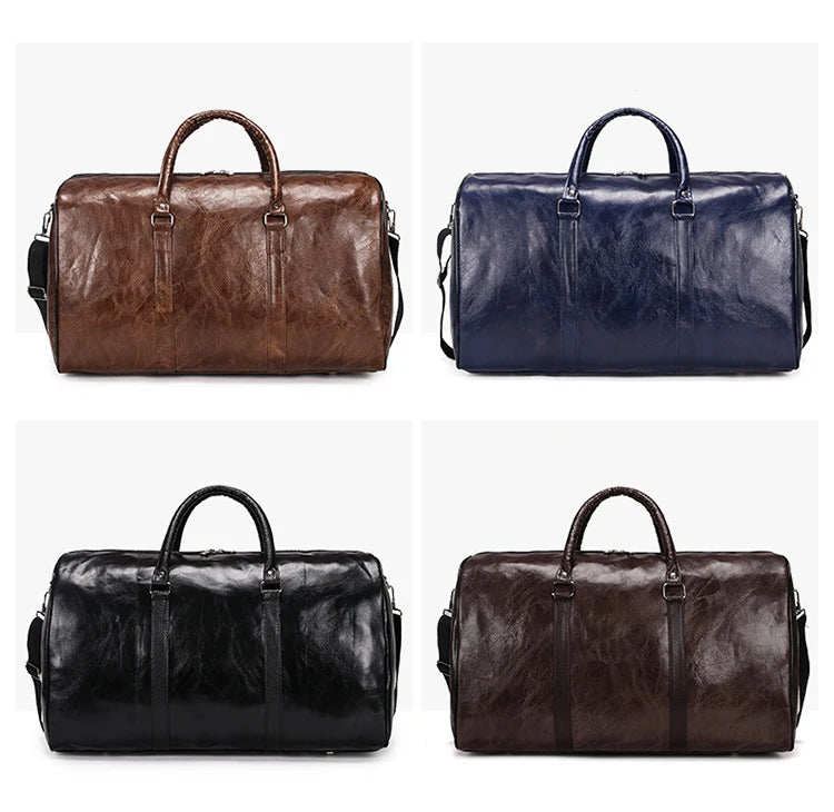 Large Capacity Travel Bag Soft PU Leather Duffel Bag