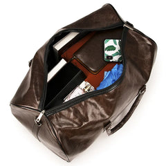 Large Capacity Travel Bag Soft PU Leather Duffel Bag for Short-Distance Travel