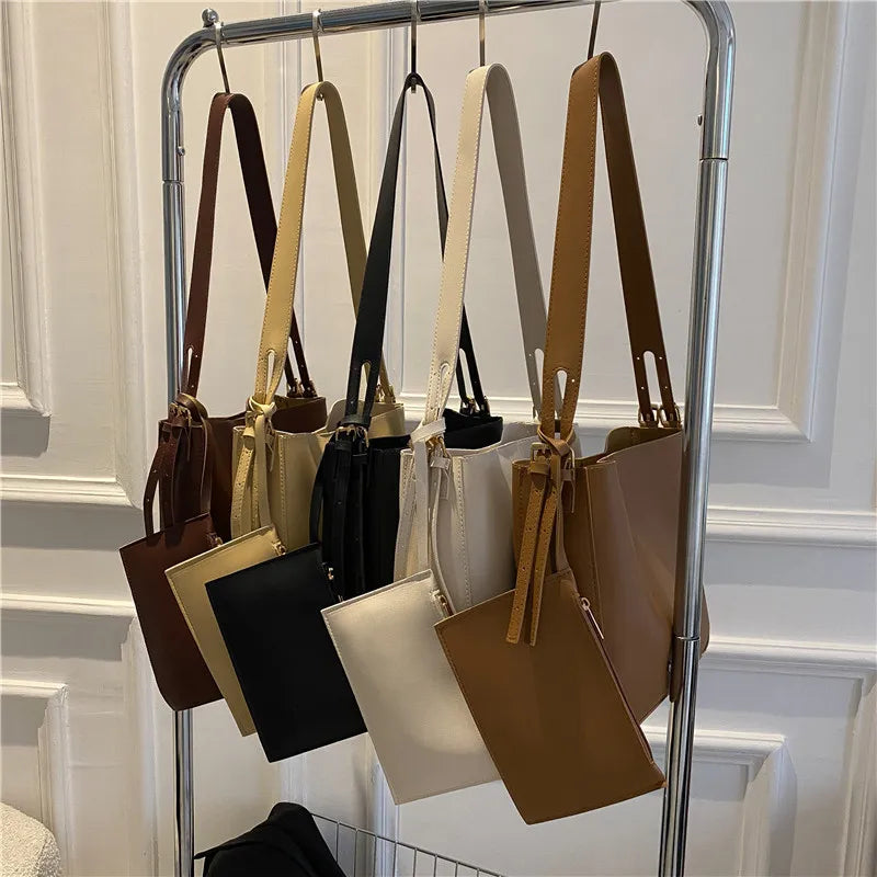 Large Capacity Shoulder Bag Retro Bucket Bags Women's Child Mother Bag