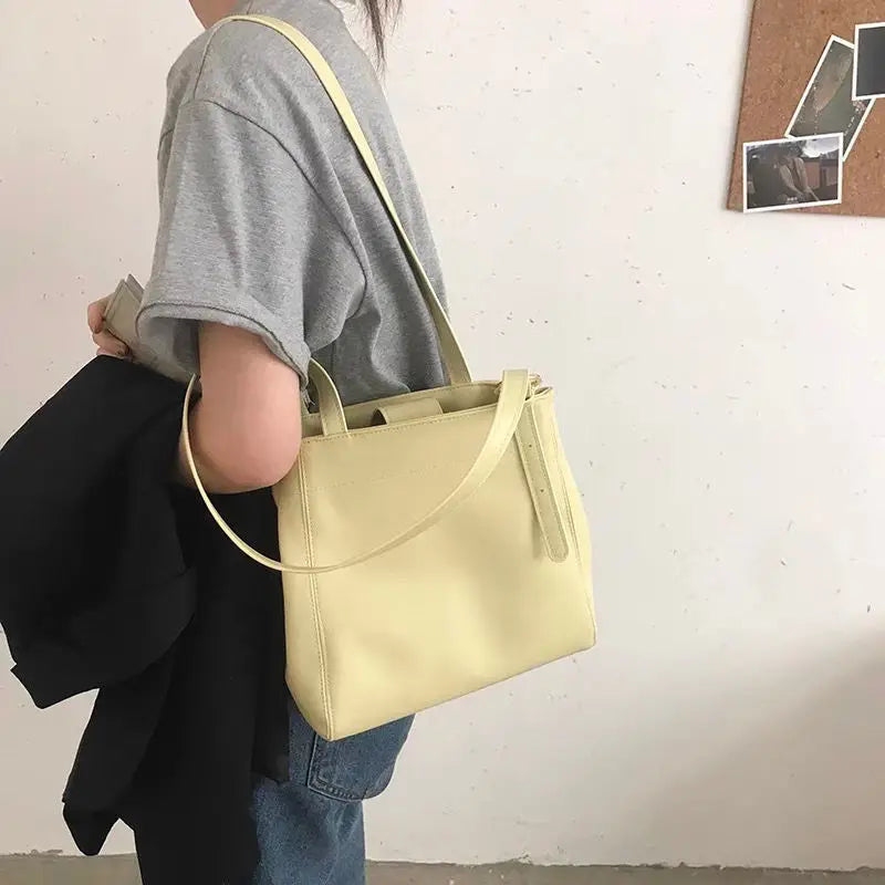 Large Capacity Shoulder Bags PU Students Women Bookbag Crossbody