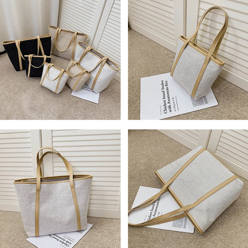 Large Capacity Shoulder Bags Women Patchwork Zipper Ladies Business Portable