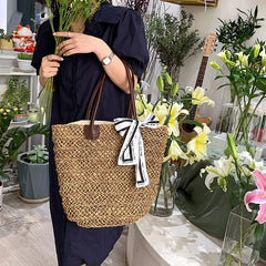 Large Straw Weave Shoulder Bag for Women