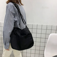 Large Capacity Canvas Shoulder Bag Women School Satchel Handbag