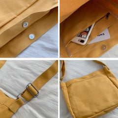 Large Capacity Canvas Shoulder Bag Women School Satchel Handbag