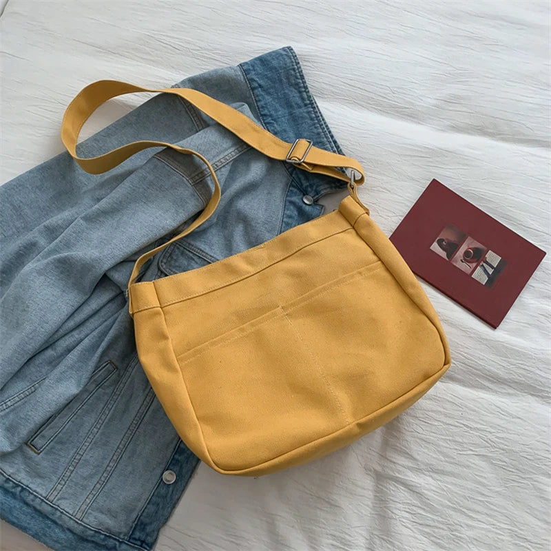 Large Capacity Canvas Shoulder Bag Female Handbag Crossbody Bag Women School Bag
