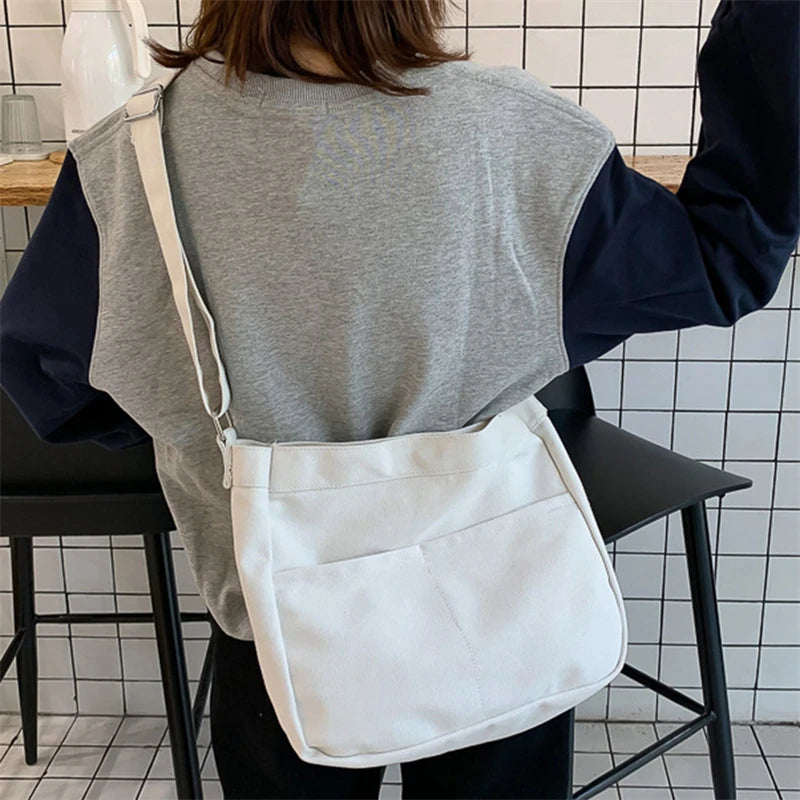 Large Capacity Canvas Shoulder Bag Female Handbag Crossbody Bag Women School Bag