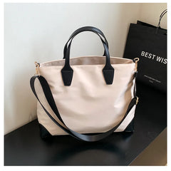 Large Capacity Tote Bags Soft PU Leather Handbags Vintage Casual Lady