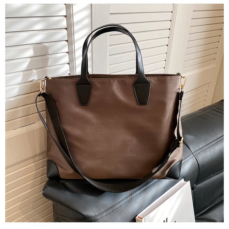 Large Capacity Tote Bags Soft PU Leather Handbags Vintage Casual Lady