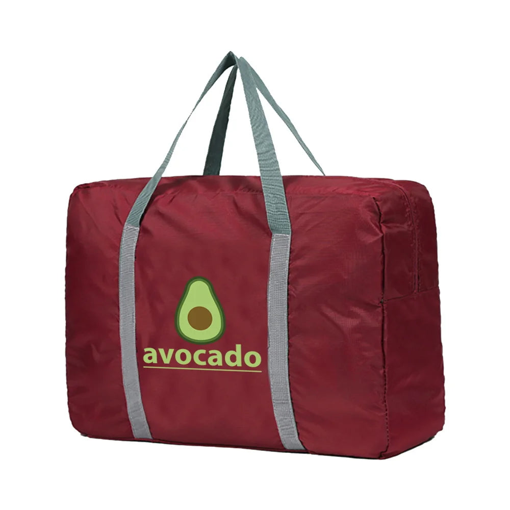 Large Capacity Travel Bag Clothing Storage Luggage Handbag Avocado Print