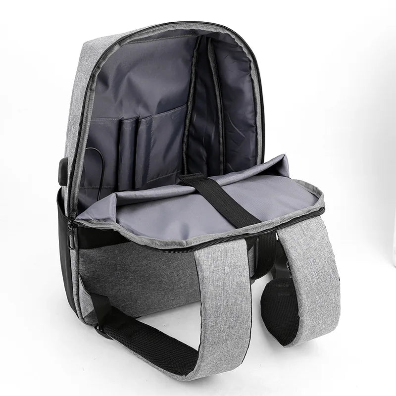 Waterproof Business Backpack Men USB Charging School Backpack 15.6 Inch Laptop B