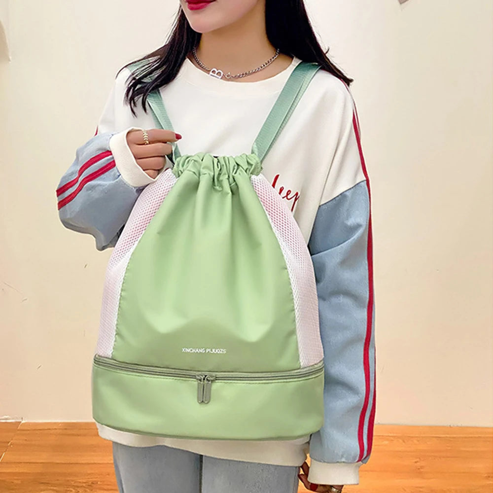 Large Capacity Women Backpack Dry Wet Separation Oxford Cloth Travel Sports Bag